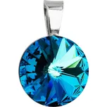 EVOLUTION GROUP CZ Stříbrný přívěšek rivoli Crystals from Swarovski® Bermuda Blue - 34112.5 Bermuda Blue