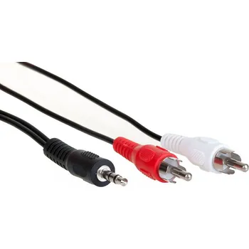Počítač AQ KAM012 (Stereo audio kabel s konektory 3,5 mm Jack samec - 2x RCA konektor samec. Délka 1,2m)