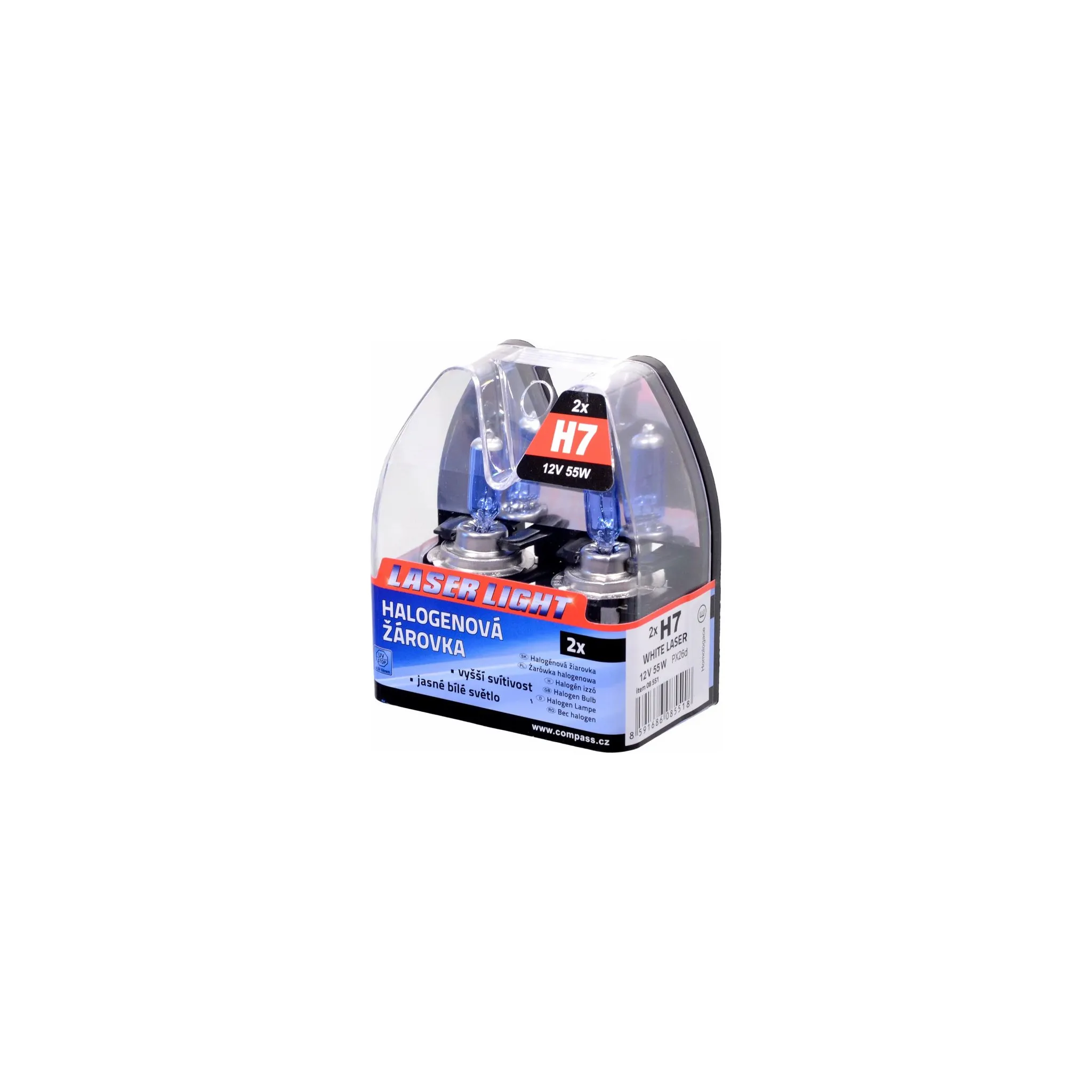 Fotografie 1 - Autožárovka Compass White Laser H7 PX26d 12V 55W