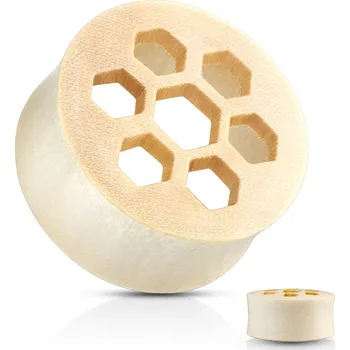 Piercing Šperky4U Děrovaný plug do ucha Crocodile wood - PL01235-12