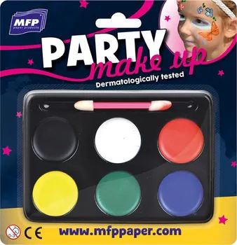 Karnevalový doplněk MFP barvy na obličej se štětečkem 6 barev