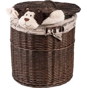 Koš na prádlo Proutěný koš na prádlo PORTO hnědý s látkou