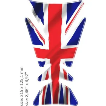 Polep vozidla Samolepka - tank pad na nádrž motocyklu ONEDESIGN UNIVERSAL TANK PAD GLOSS RED/BLUE/WHITE - UK FLAG DESIGN (Tankpad univerzální na motorku )