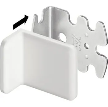 Nábytkové kování Univerzální úhelník - bílá plastová krytka