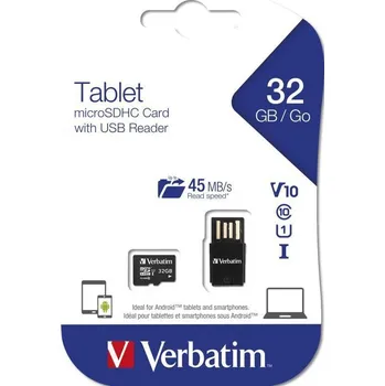 Paměťová karta Verbatim microSDHC 32 GB Class 10 UHS-I U1 (44059) + USB čtečka Verbatim