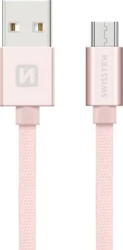 Datový kabel Swissten USB/Micro USB 0,2 m růžovo/zlatý
