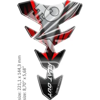 Polep vozidla Samolepka - tank pad na nádrž motocyklu ONEDESIGN UNIVERSAL TANK PAD GLOSS BLACK/WHITE/RED - HONDA DESIGN (Tankpad univerzální na motorku )