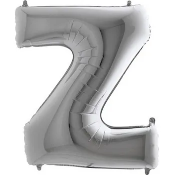 Balónek Balon foliový písmeno Z stříbrné / 105 cm