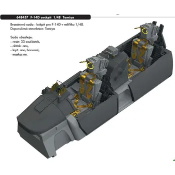 Plastikový model Eduard 1/48 F-14D cockpit (TAMIYA)