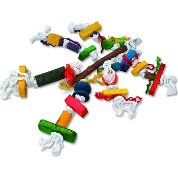 Hračka pro ptáka Hračka BIRD JEWEL pletenec závěsná dřevo - provaz 40 cm