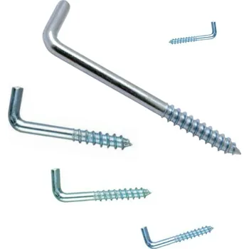 Spojovací materiál Skoba s vrutem, se závitem, šroubovací, do hmoždinky, dřeva, skobička, skoby