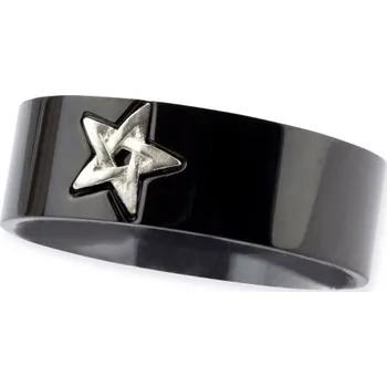Prsten Prsten chirurgická ocel BLACK PENTAGRAM ECHT-SR1100 Velikost: 59