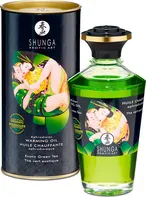 Shunga Hřejivý masážní olej s afrodiziaky zelený čaj 100 ml