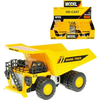 autodráha Auto nákladní kovové 16cm žlutá sklápěčka 1:50 na baterie světlo zvuk