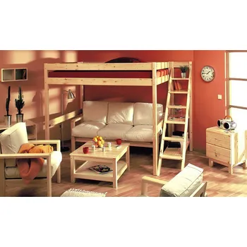 Dětská postel Ráchel s policovými schody smrk 90x200 cm