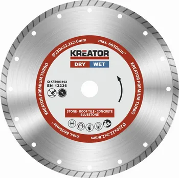 Řezný kotouč Kreator Premium Turbo KRT083102 kotouč diamantový 230 x 22,2 x 2,6 mm
