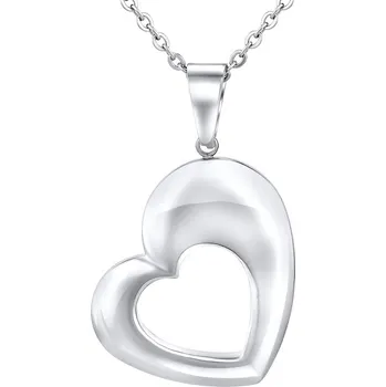 Přívěsek Ocelový přívěsek srdce včetně řetízku 45 cm