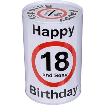 Žertovný předmět Pokladnička pro 18-leté oslavence