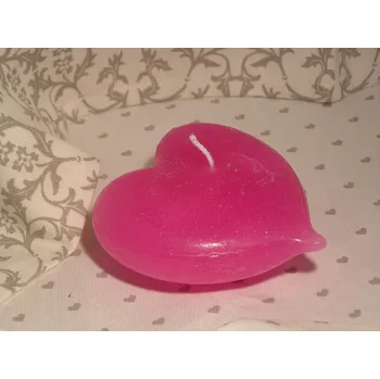 Svíčka VÁLA Valentýnská svíčka srdce ploché - růžové