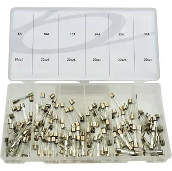 Autopojistky Geko G02816 sada skleněných pojistek 120 ks