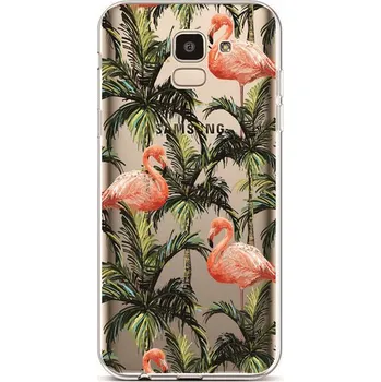 Pouzdro na mobilní telefon Kryt Samsung J6 silikon Tropical Flamingo (obal neboli pouzdro na Samsung J6)