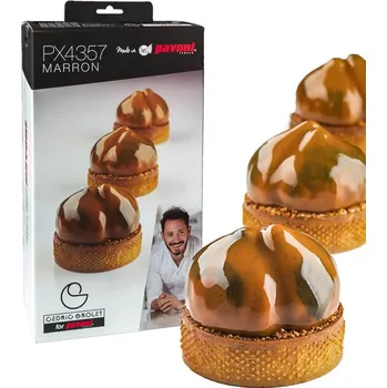 Forma na pečení Forma silikonová design Marron kaštan 3D 20x65ml, ⌀6, v.3,5cm