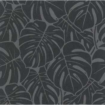 Tapeta Vliesové tapety na zeď velké listy černo-stříbrné 6761-10