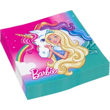 Amscan Barbie ubrousky 33 x 33 cm 20 ks
