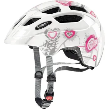 UVEX Finale Junior LED Heart White Pink 51 - 55 cm Cyklistická přilba UVEX Finale Junior LED Heart White Pink 51 - 55 cm