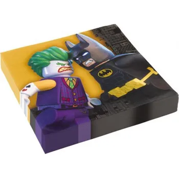 Party dekorace Amscan Lego Batman ubrousky černo žluté 33 x 33 cm 20ks