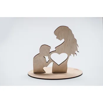 Dřevěná hračka MAJADESIGN Fotorámeček - Dřevěný stojánek na ultrazvuk - muž a těhotná žena Varianta provedení: Bez gravírování