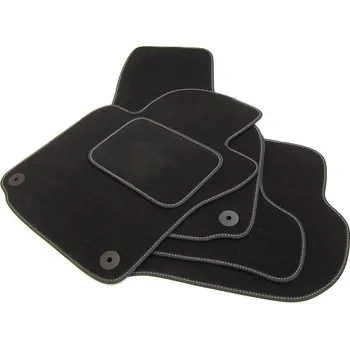 autokoberec Textilní autokoberce Opel Vectra C Sedan / Liftback (2002 - 2008) s fixací - Velvet Černá koženka s červenou nití