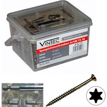 Šroub Vintec Šrouby do dřevotřísky 6x100 T30, 85 ks