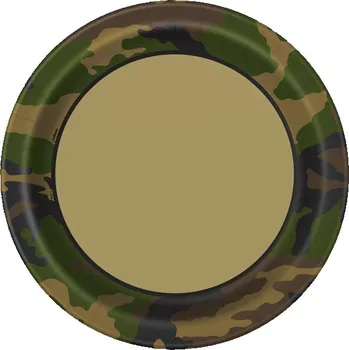 Party nádobí Amscan Army talíře 23cm 8 ks