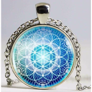 Přívěsek Blingstar Přívěsek Glass - KVĚT ŽIVOTA - Mandala - Blue/white - 1546