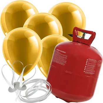 Helium do balónku Helium 50 + 30 zlatých balónků 30 cm