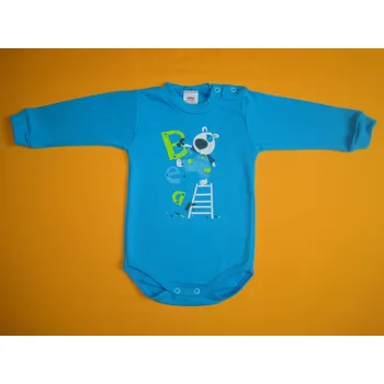 Arex, ČR Body dlouhý rukáv jednobarevné s potiskem Barva: tyrkysově modrá, Velikost: 68