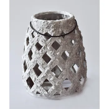 Zahradní dekorace Šedý svícen kónický Meia M (87176)