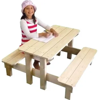 Dětský zahradní nábytek Dětský dřevěný stolek s lavičkami (Dětský dřevěný stoleček. Dětský dřevěný stoleček - lavička na zahradu)