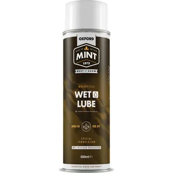 Mazivo na řetěz motocyklu ve spreji OXFORD MINT WET LUBE do deštivého počasí 500 ml