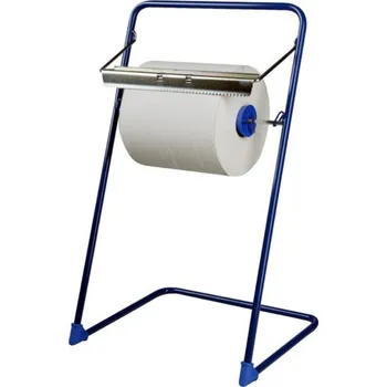 Utěrka Odvinovač kovový stojanový pro utěrky v roli, modrý 60952