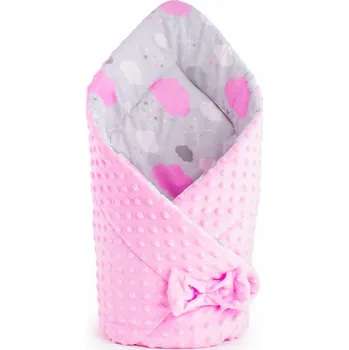 Zavinovačka New Baby Oboustranná zavinovačka z Minky 75 x 75 cm, obláček růžová