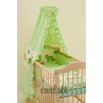 Povlečení Dětské povlečení do postýlky Dráčci zelené 4-dílné Bavlna 1ks 90x120 plus 1ks 40x60 cm