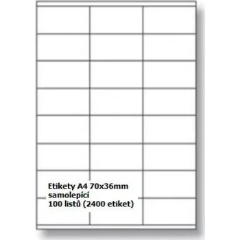 Samolepící etiketa BTS Etikety A4 70x36 mm - samolepící
