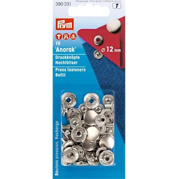 Druky Prym Anorak 390331 stříbrné, cvoček 12 mm, 10ks