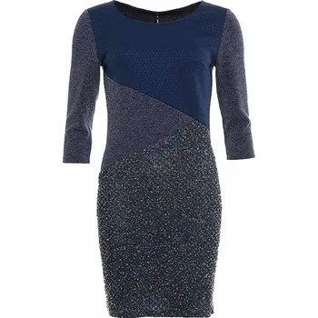 Dámské šaty SMASH dámské šaty Jupia dlouhý rukáv modré Velikost: S