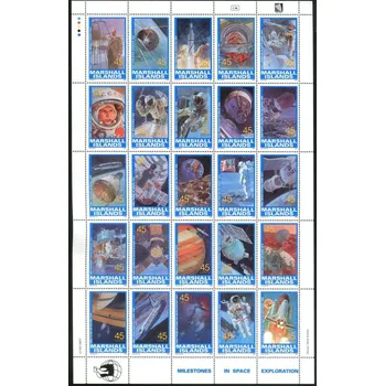 Poštovní známka Marshall Islands (1989) MiNr. 250 - 274 ** - Marshallovy ostrovy - PL - Důležité momenty průzkumu vesmíru