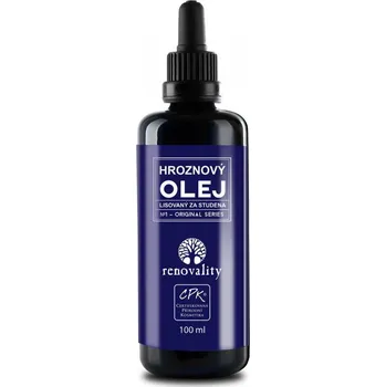 Pleťový olej Renovality Hroznový olej za studena lisovaný ze semen 100 ml
