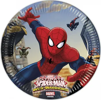 Procos Ultimate Spiderman talíře 20 cm 8 ks Party nádobí Procos Ultimate Spiderman talíře 20 cm 8 ks