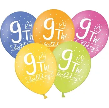 Balónek Balónek číslo 9 HB mix barev, 6 ks